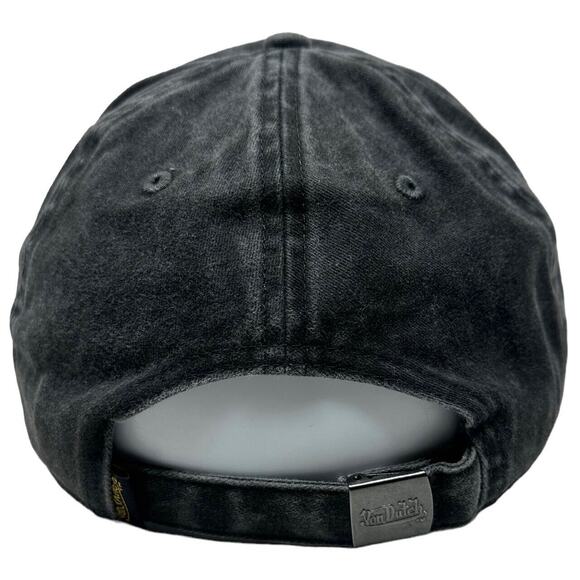Von Dutch Strapback Hat Charcoal Washed Distressed Rips - Picture 4 of 7